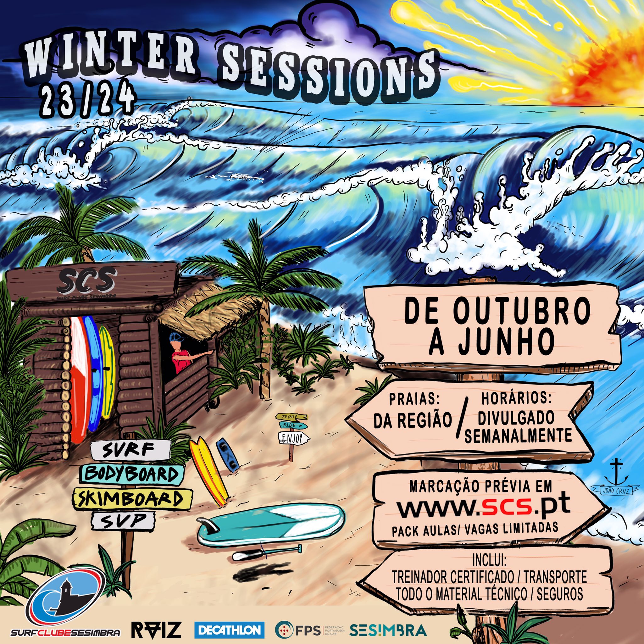 O Surf Clube de Sesimbra criou um programa de Inverno para jovens "surfistas"