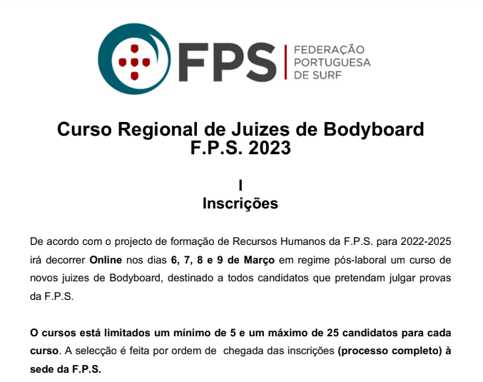 Curso de Juízes de Bodyboard FPS 2023