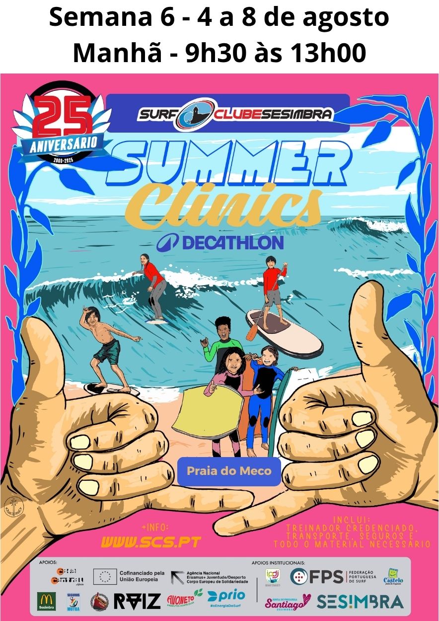 Summer Clinics - Semana 6 - 4 a 8 agosto - Manhã - 9h30 às 13h00