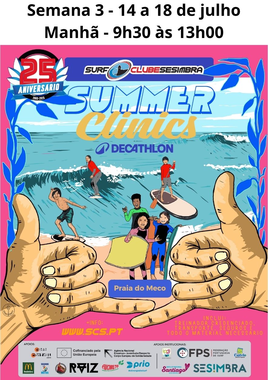  Summer Clinics - Semana 3 - 14 a 18 de julho - Manhã - 9h30 às 13h00