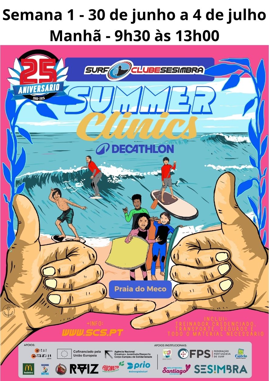  Summer Clinics - Semana 1 - 30 de junho a 4 de julho - Manhã - 9h30 às 13h00