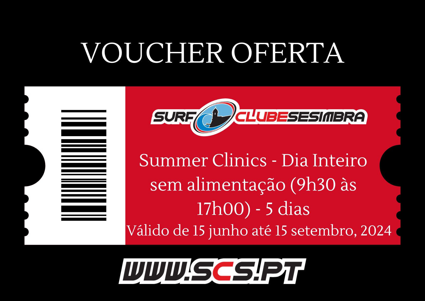 Voucher Oferta Summer Clinics - Dia Inteiro sem alimentação (9h30 às 17h00) - 5 dias